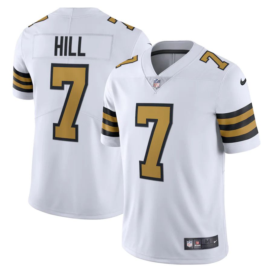 Men New Orleans Saints 7 Taysom Hill Nike White Alternate Vapor Limited NFL Jersey